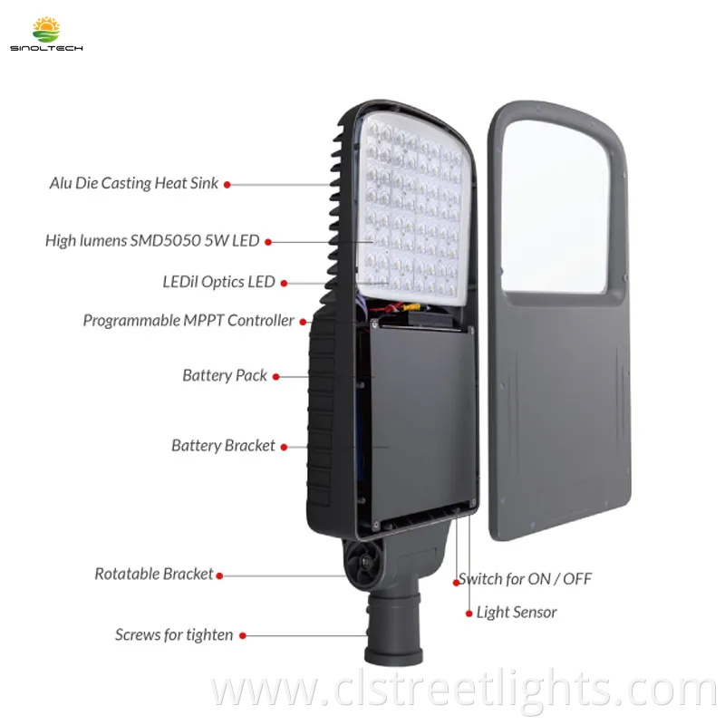 All in Two Design 100W. 120W Solar LED Street Lights (10~12M)